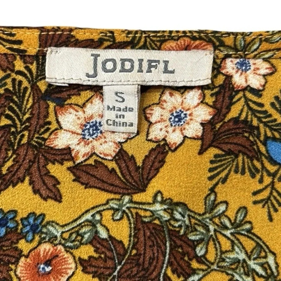 Jodifl Floral V-Neck Wrap High-Low Hem Top Blouse Small - Picture 9 of 12